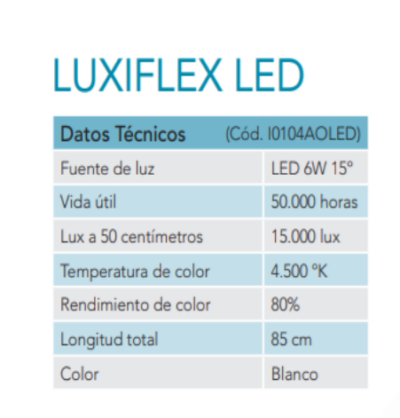 Lámpara de reconocimiento LUXIFLEX LED 6 W Medica Marquet